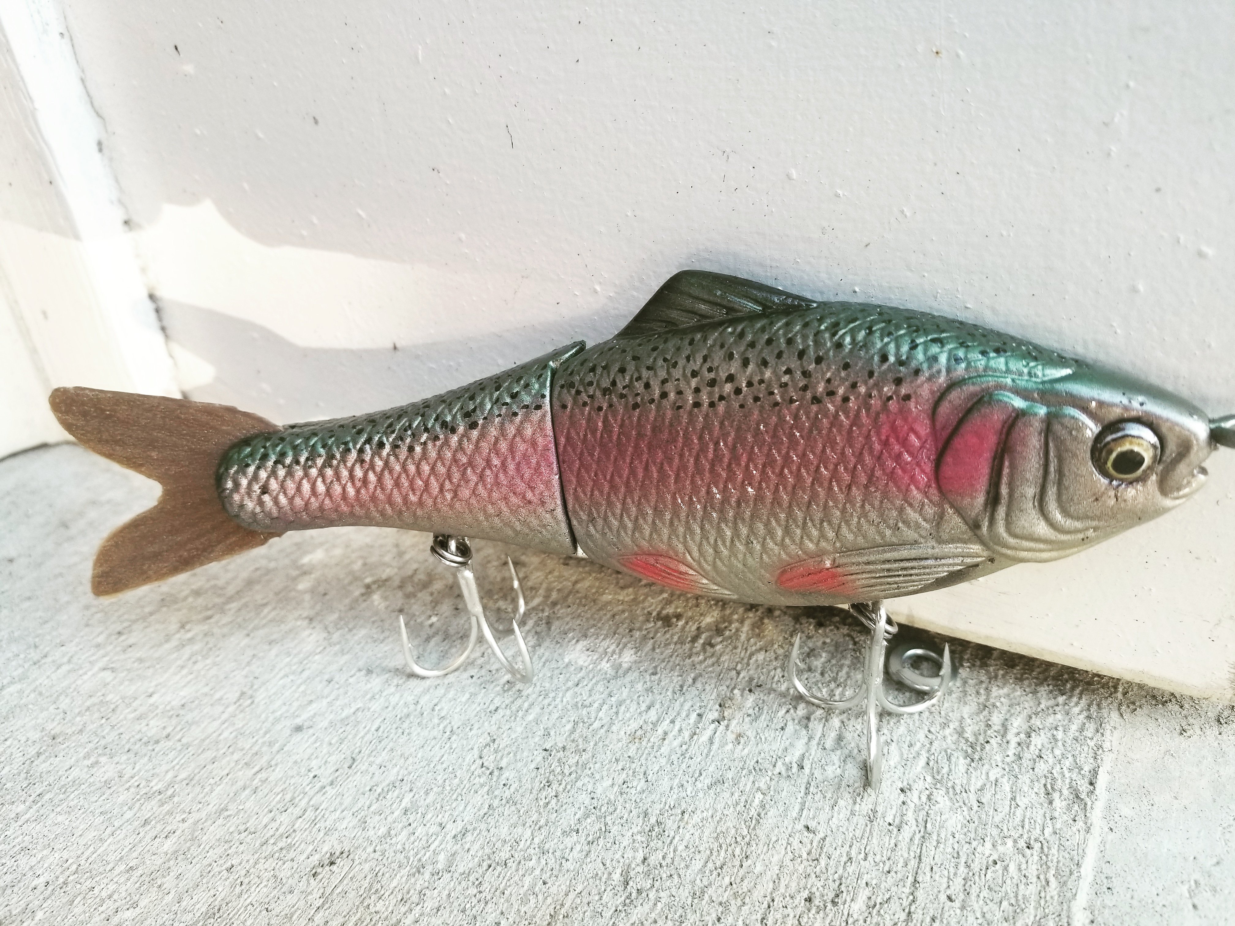 Custom Painted Trout melosh shad - Black Market - Swimbait Underground