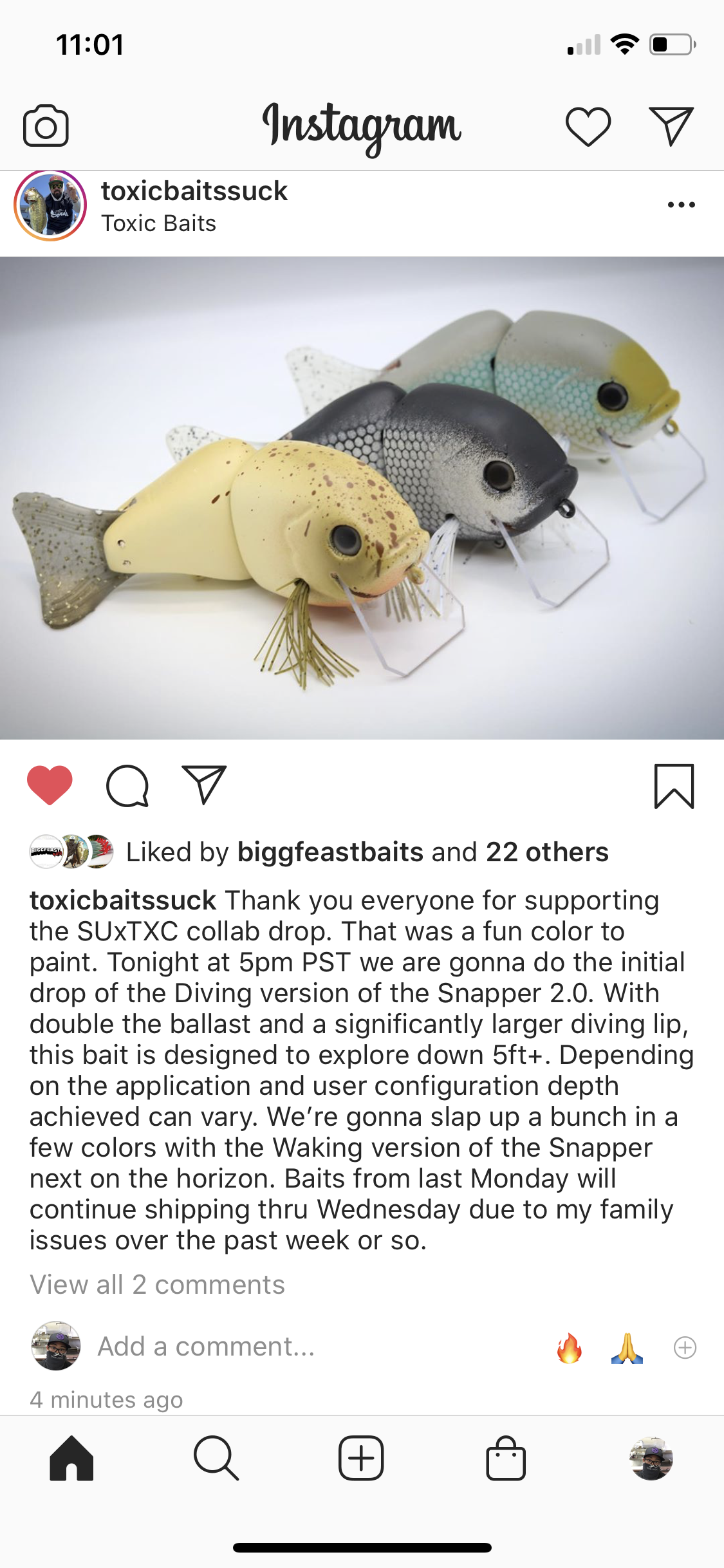 Swimbait Underground x Toxic Baits Whipper Snapper 2.0 - Golden
