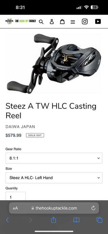 Daiwa steez A TW HLC 8.1L - Black Market - Swimbait Underground