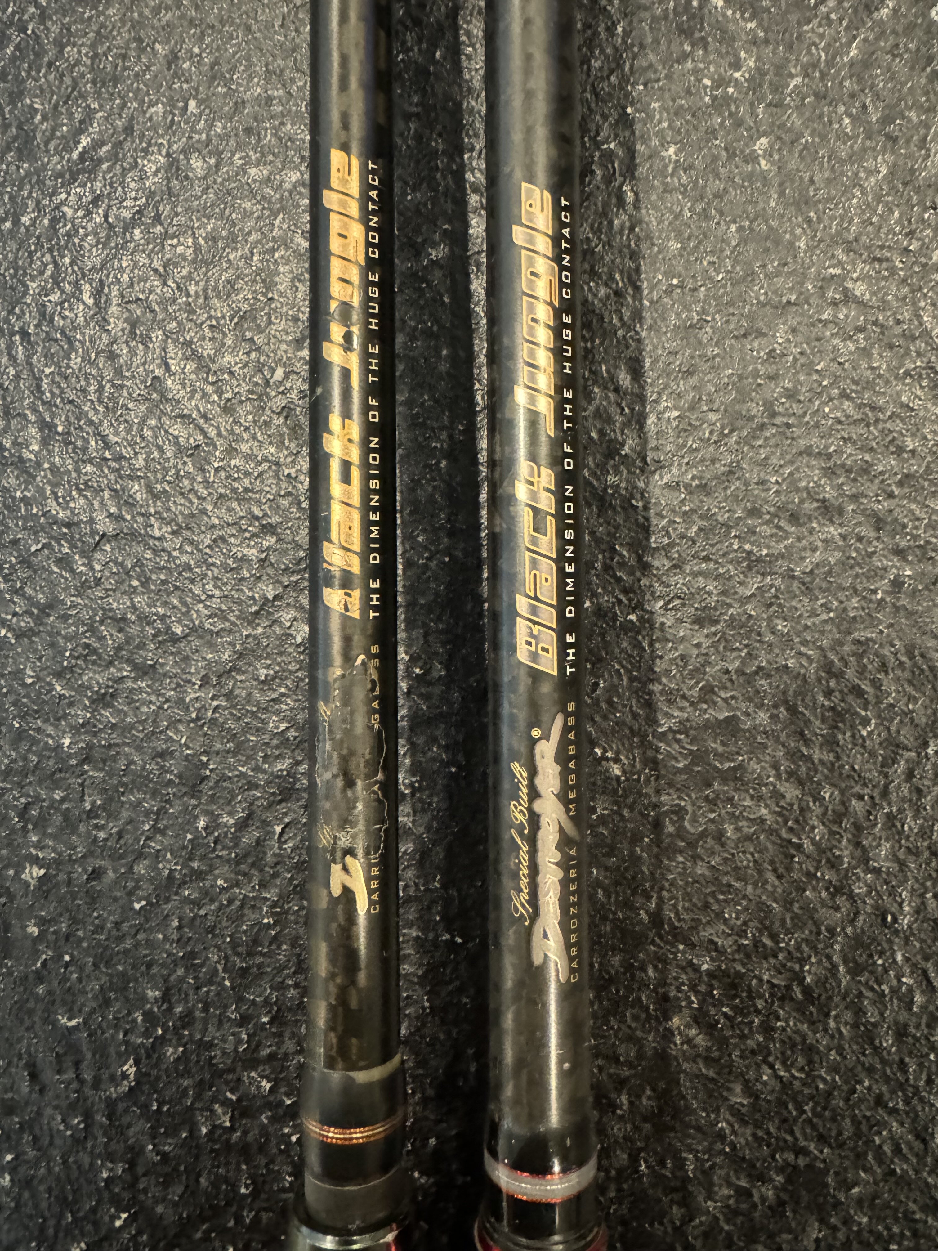 FS Dobyns and Megabass Rods 806, Ogre and Super Red Demon - Black