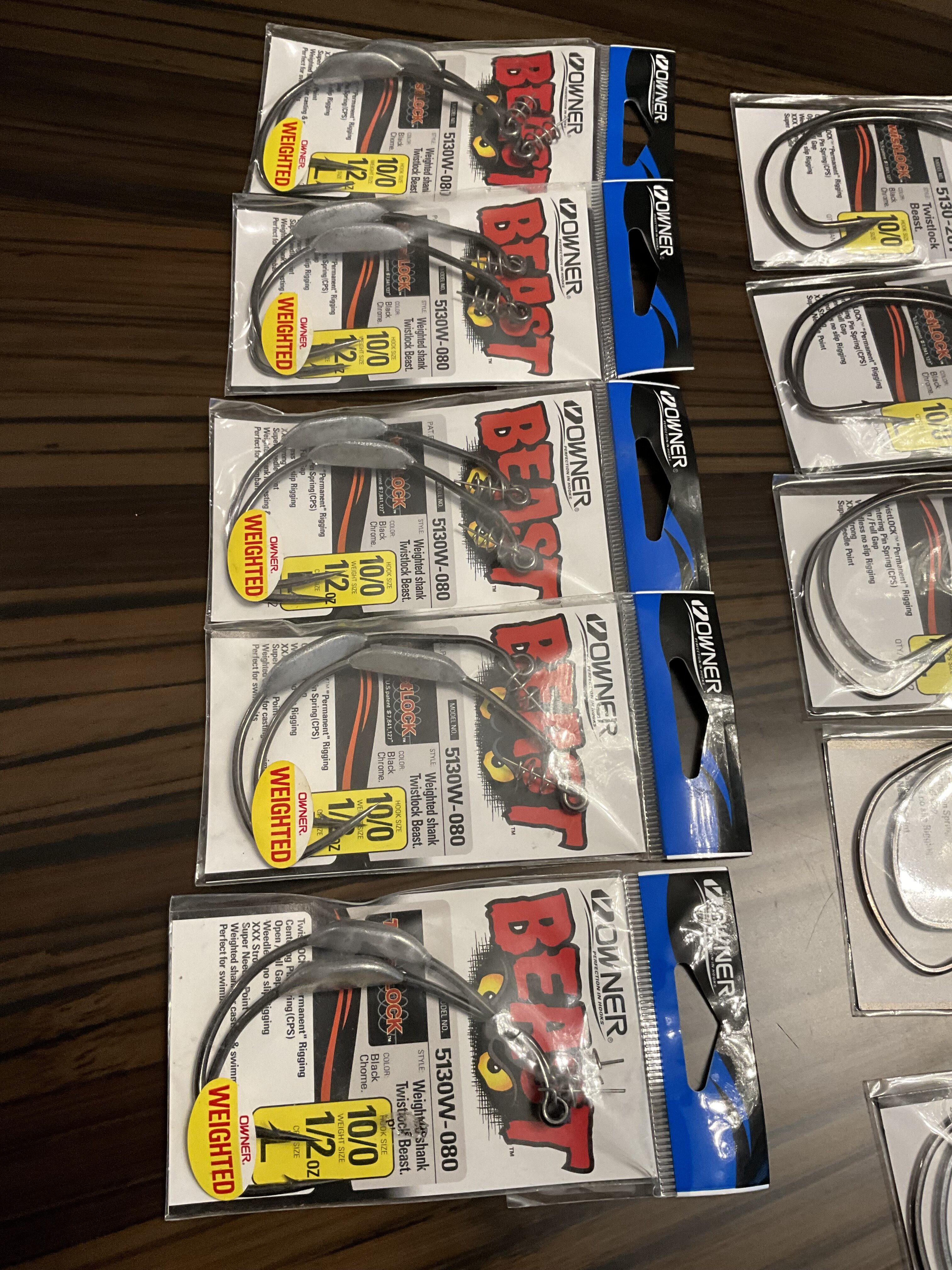 Selling lot of new Owner Beast hooks weighted and unweighted - Black Market  - Swimbait Underground