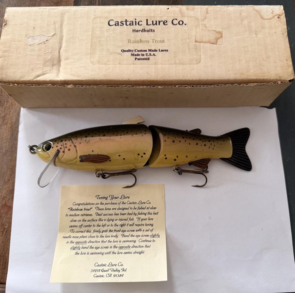 Value??? Old Castaic 9” Rainbow Trout Hard Bait New In Box - The