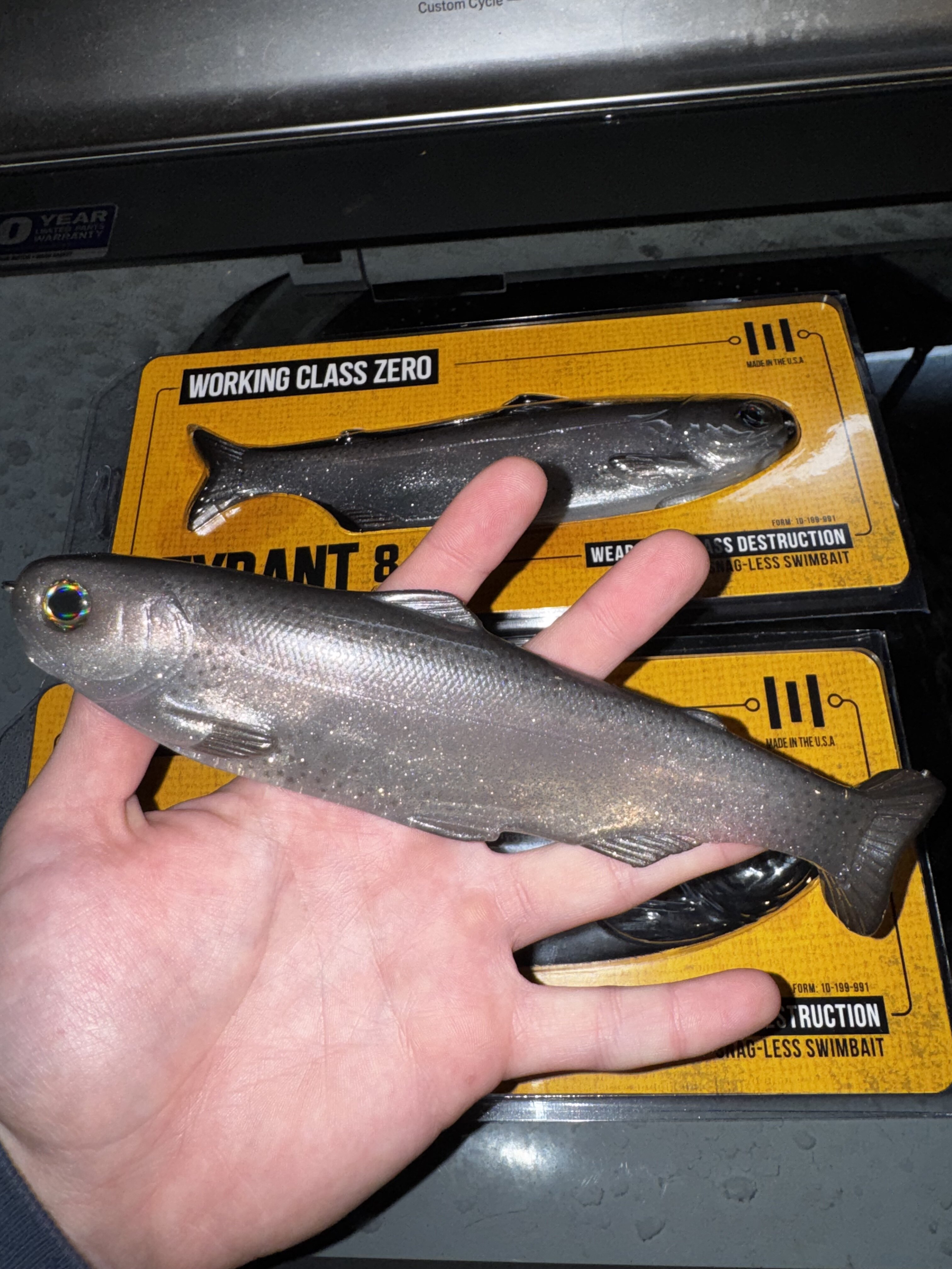 Looking to trade tyrant 8 colors - Black Market - Swimbait Underground