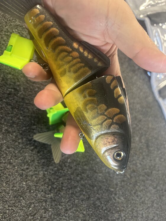 Leurre Pizz Carp Wake Bait Swimbait - Modèle Hot Lava, 3 Pièces, Résine, 8.5 Pouces, 4 Oz, Occasion